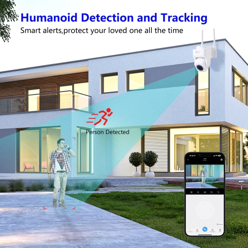 Immax NEO 07793L - Išmani lauko kamera su jutikliu CUBE 4MP 5V IP65 Wi-Fi Tuya