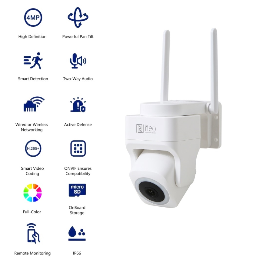 Immax NEO 07793L - Išmani lauko kamera su jutikliu CUBE 4MP 5V IP65 Wi-Fi Tuya