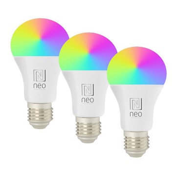 Immax NEO 07794CDO - Komplektas 3 vnt. dimeriuojamų E27 LED RGB+CCT lempučių 14W/230V 2700K-6500K Tuya Wi-Fi + nuotolinis valdymas