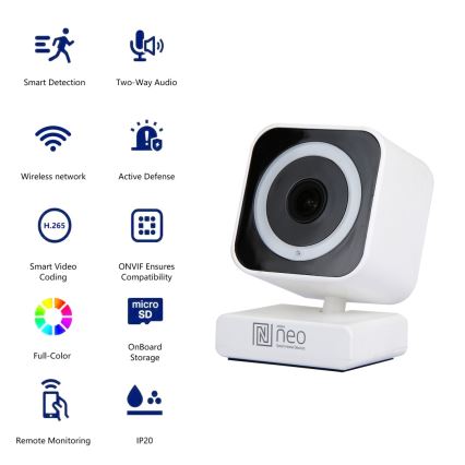Immax NEO 07796L- Išmani patalpų kamera su jutikliu LITTLE CUBE 3MP 5V Wi-Fi Tuya