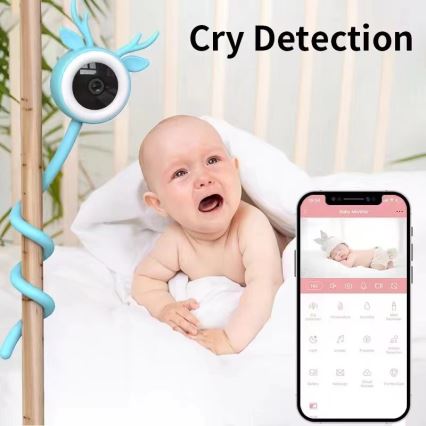 Immax NEO 07797L - Išmanusis įkraunamas kūdikio monitorius 5V Wi-Fi Tuya mėlyna