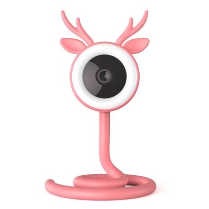 Immax NEO 07798L - Išmanusis įkraunamas kūdikio monitorius 5V Wi-Fi Tuya rausva