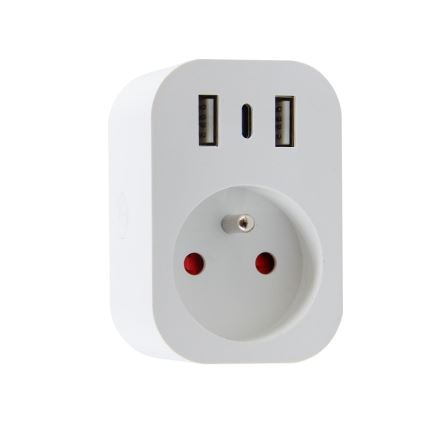 Immax NEO 07799L - Išmanus lizdo skirstytuvas 16A/230V + 2xUSB+1xUSB C Wi-Fi Tuya