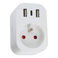 Immax NEO 07799L - Išmanusis prailgintojas 16A/230V + 2xUSB+1xUSB C Wi-Fi Tuya