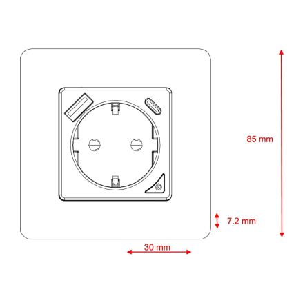 Immax NEO 07801L - Išmanus kištukas 16A/230V + 1xUSB-A+1xUSB C Tuya