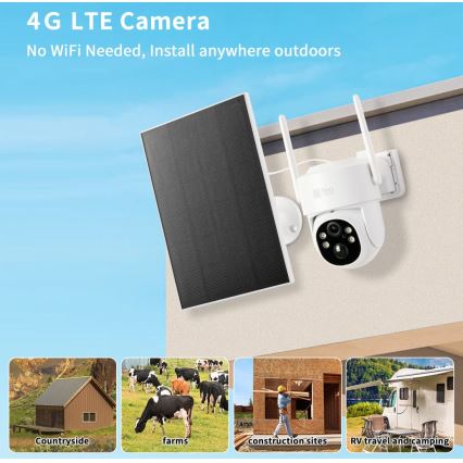 Immax NEO 07804L - Išmanioji lauko saulės kamera su 9000 mAh jutikliu, Wi-Fi, Tuya, IP65