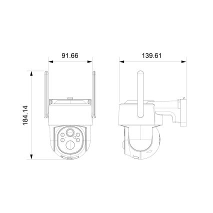 Immax NEO 07804L - Išmanioji lauko saulės kamera su 9000 mAh jutikliu, Wi-Fi, Tuya, IP65