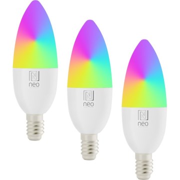 Immax NEO 07808C - Rinkinys: 3 LED RGB+CCT dimeriuojamos lemputės E14/4,8W/230V Wi-Fi Tuya