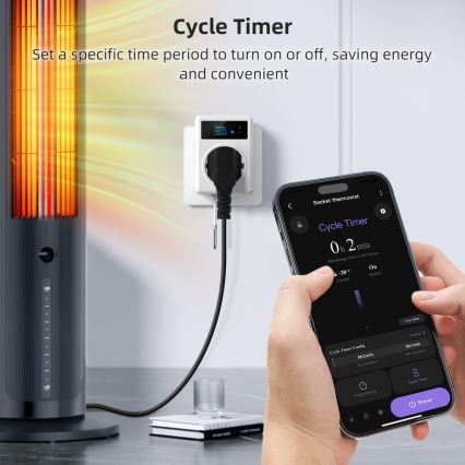 Immax NEO 07811L - Išmanioji kištukinė rozetė su termometru F 3680W Wi-Fi