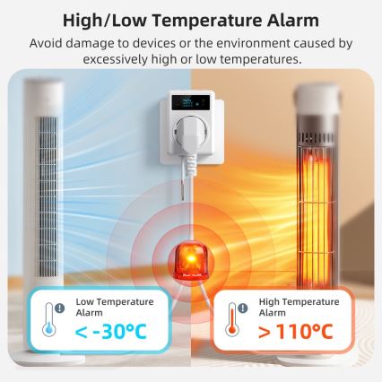 Immax NEO 07811L - Išmanioji kištukinė rozetė su termometru F 3680W Wi-Fi