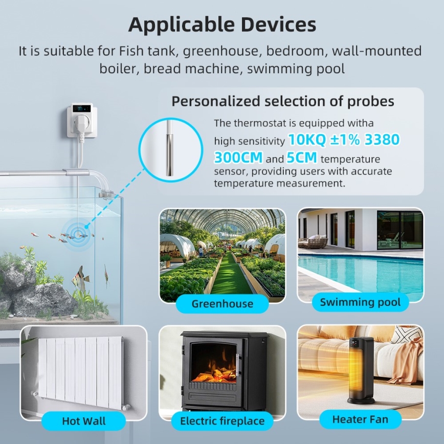 Immax NEO 07811L - Išmanioji kištukinė rozetė su termometru F 3680W Wi-Fi