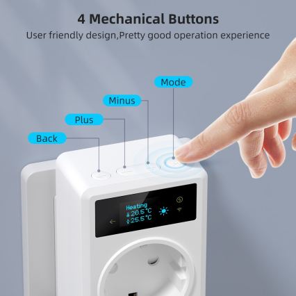 Immax NEO 07811L - Išmanioji kištukinė rozetė su termometru F 3680W Wi-Fi