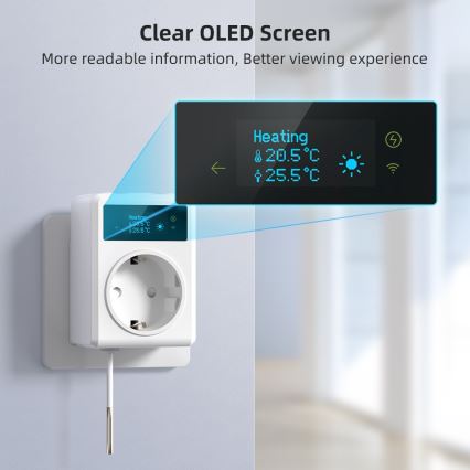 Immax NEO 07811L - Išmanioji kištukinė rozetė su termometru F 3680W Wi-Fi