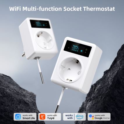 Immax NEO 07811L - Išmanioji kištukinė rozetė su termometru F 3680W Wi-Fi