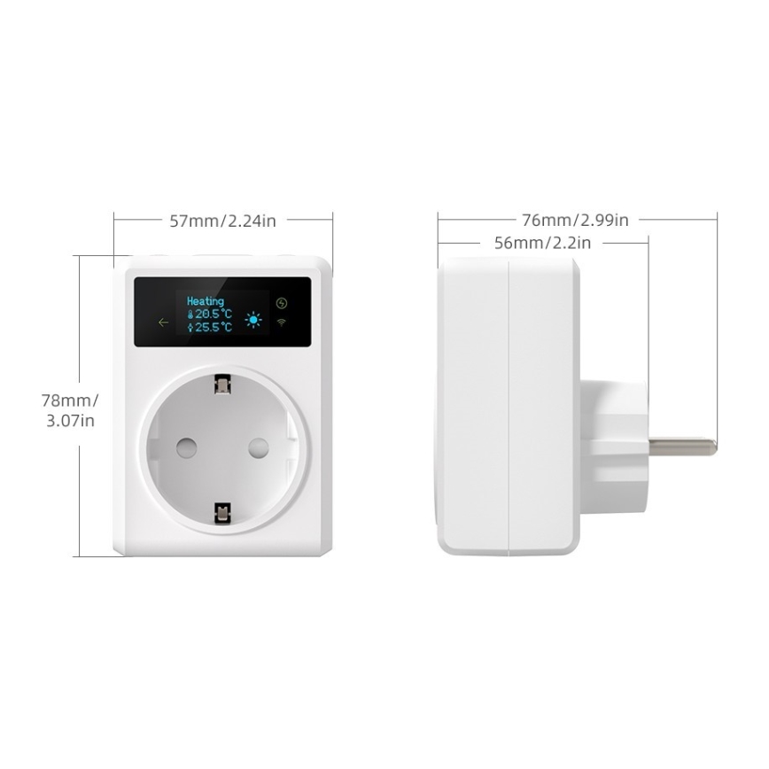 Immax NEO 07811L - Išmanioji kištukinė rozetė su termometru F 3680W Wi-Fi