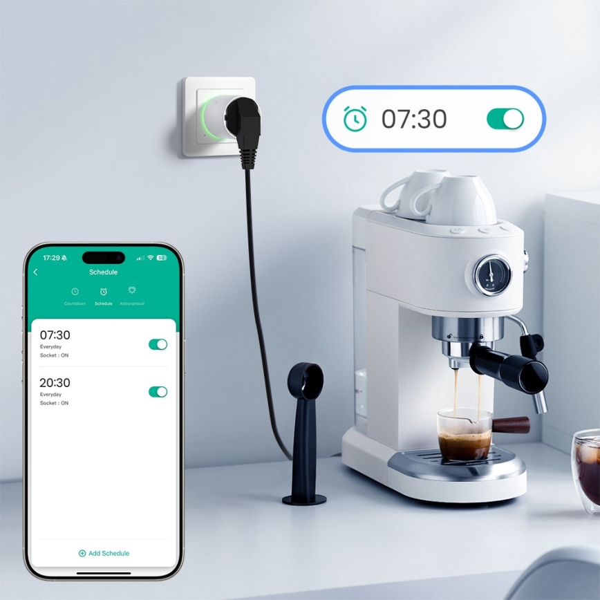 Immax NEO 07812L - Išmanioji E tipo kištukinė rozetė 3500W Wi-Fi