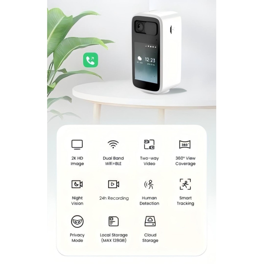 Immax NEO 07814L - Išmanioji vidaus kamera su 4 MP jutikliu, 5V maitinimu ir Wi-Fi