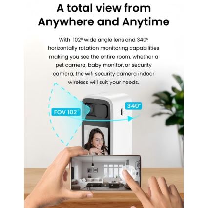 Immax NEO 07814L - Išmanioji vidaus kamera su 4 MP jutikliu, 5V maitinimu ir Wi-Fi