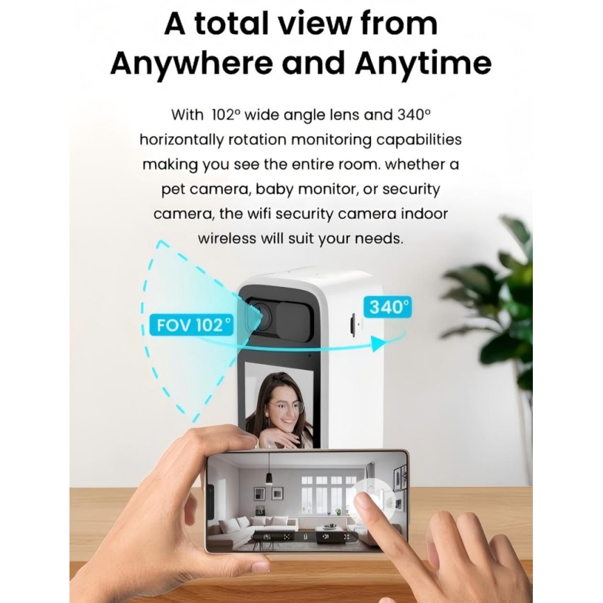 Immax NEO 07814L - Išmanioji vidaus kamera su 4 MP jutikliu, 5V maitinimu ir Wi-Fi