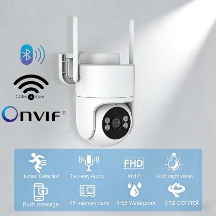 Immax NEO 07819L - Išmanioji lauko kamera su 4 MP jutikliu 5V IP65 Wi-FI