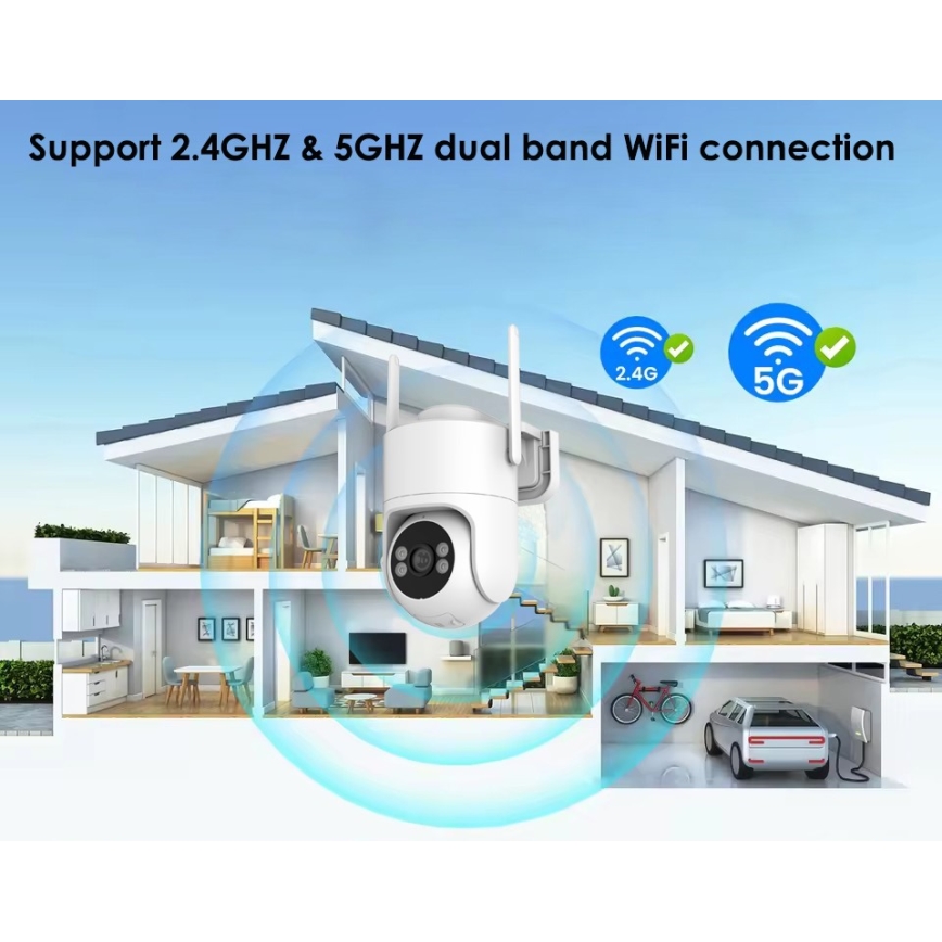 Immax NEO 07819L - Išmanioji lauko kamera su 4 MP jutikliu 5V IP65 Wi-FI