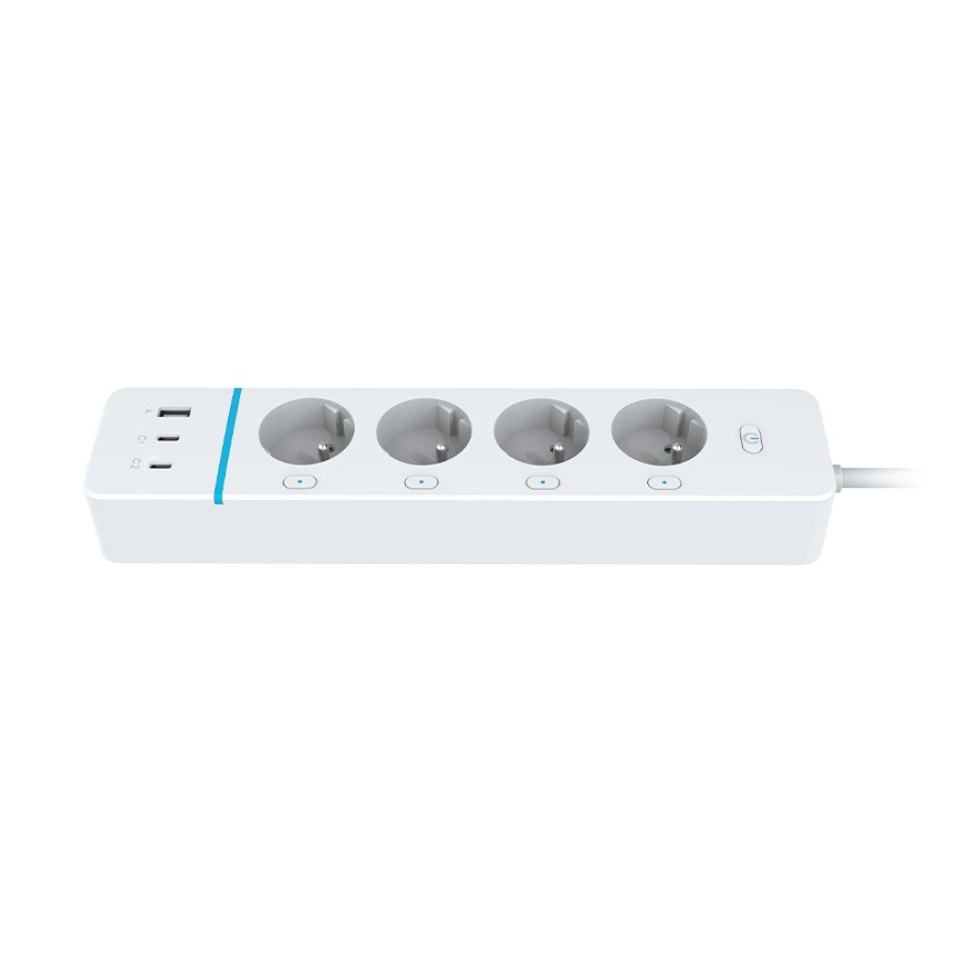 Immax NEO 07821L - Išmanusis NEO LITE prailgintojas su 4 AC lizdais, 1× USB ir 2× USB‑C, Wi‑Fi