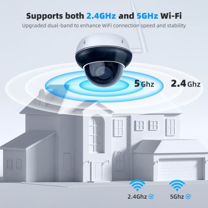 Immax NEO 07825L - Išmanioji lauko kamera su DOME tipo jutikliu, 5 MP, 230 V, IP66, TUYA, Wi‑Fi
