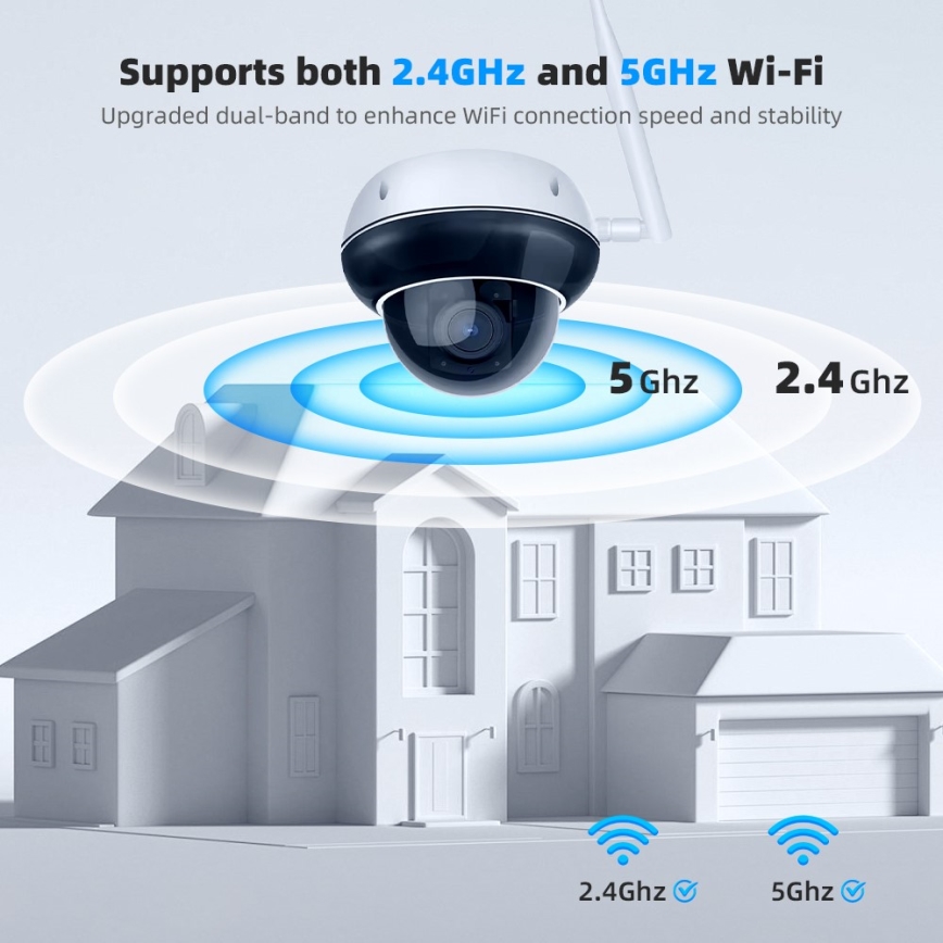 Immax NEO 07825L - Išmanioji lauko kamera su DOME tipo jutikliu, 5 MP, 230 V, IP66, TUYA, Wi‑Fi