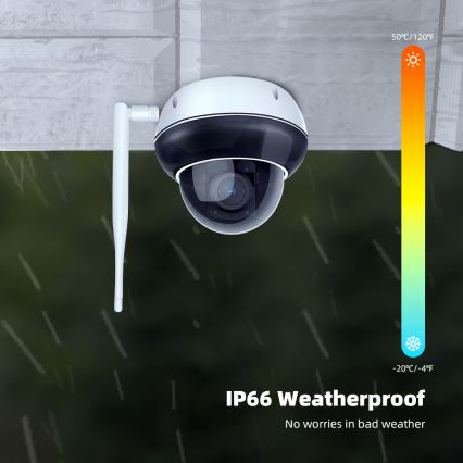 Immax NEO 07825L - Išmanioji lauko kamera su DOME tipo jutikliu, 5 MP, 230 V, IP66, TUYA, Wi‑Fi