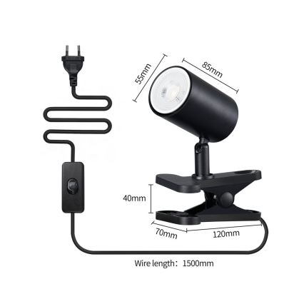 Immax NEO 08291L - Lempa su spaustuku PUNTO 1xGU10/9W/230V juoda