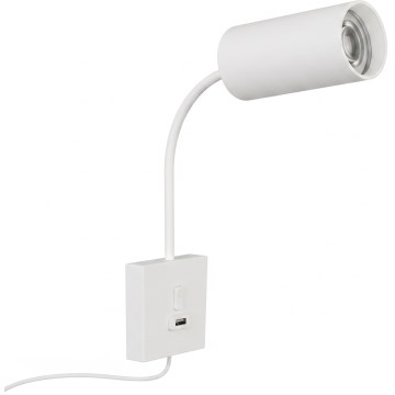 Immax NEO 08296L - Sieninis šviestuvas su USB PUNTO 1xGU10/9W/230V baltas