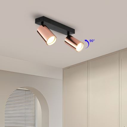 Immax NEO 08302L - Taškinis šviestuvas PUNTO 2xGU10/9W/230V rožinio aukso
