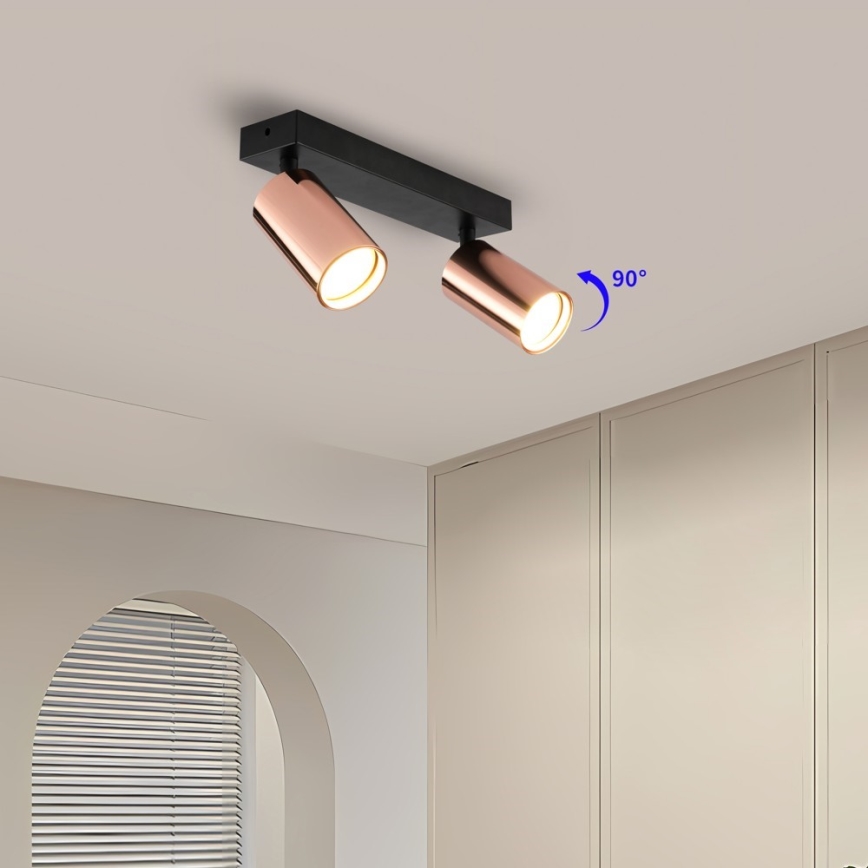 Immax NEO 08302L - Taškinis šviestuvas PUNTO 2xGU10/9W/230V rožinio aukso
