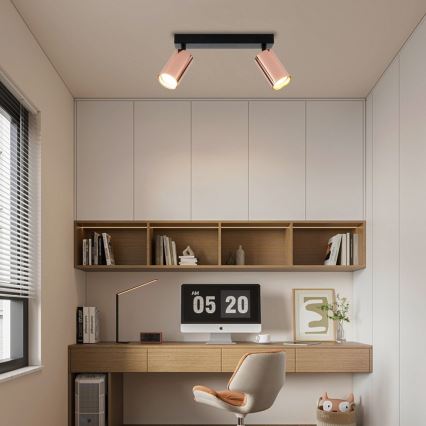 Immax NEO 08302L - Taškinis šviestuvas PUNTO 2xGU10/9W/230V rožinio aukso