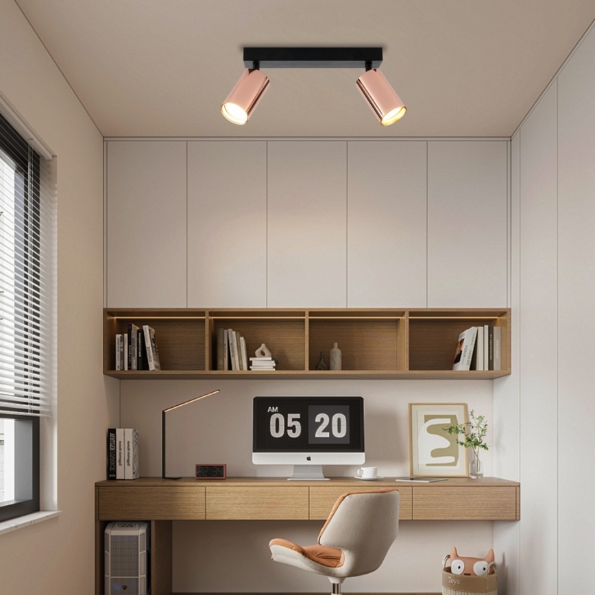 Immax NEO 08302L - Taškinis šviestuvas PUNTO 2xGU10/9W/230V rožinio aukso