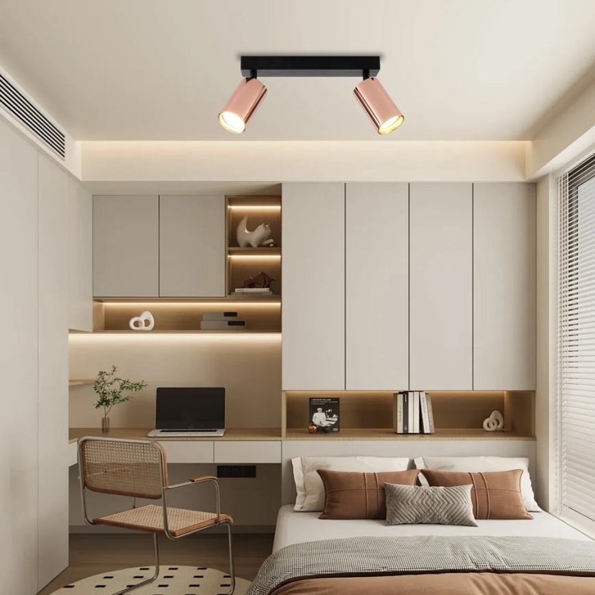 Immax NEO 08302L - Taškinis šviestuvas PUNTO 2xGU10/9W/230V rožinio aukso