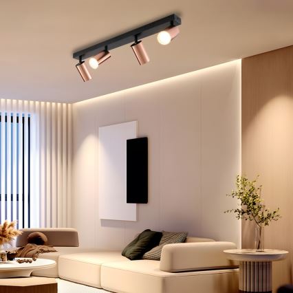 Immax NEO 08303L - Taškinis šviestuvas PUNTO 4xGU10/9W/230V rožinio aukso