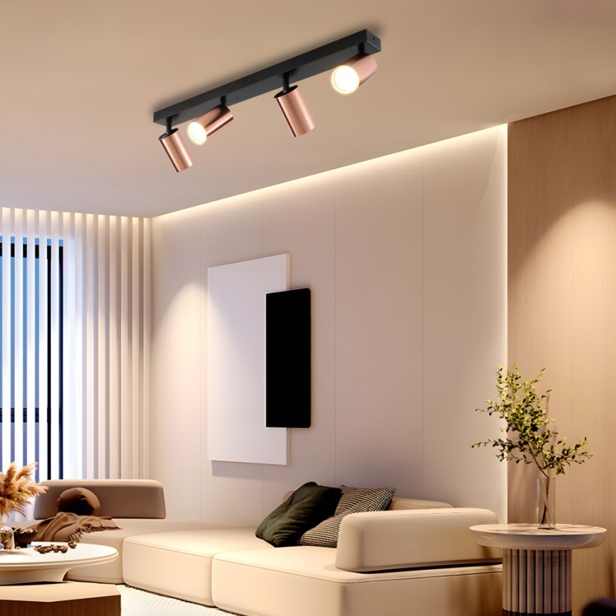 Immax NEO 08303L - Taškinis šviestuvas PUNTO 4xGU10/9W/230V rožinio aukso