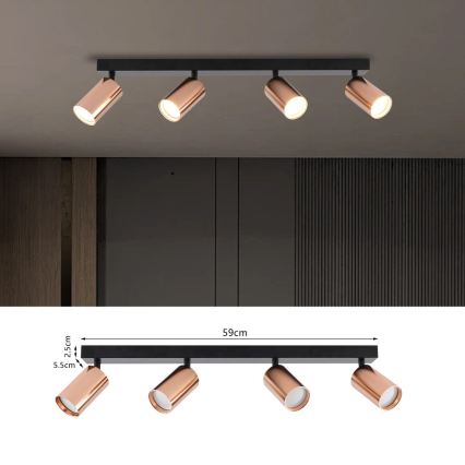 Immax NEO 08303L - Taškinis šviestuvas PUNTO 4xGU10/9W/230V rožinio aukso