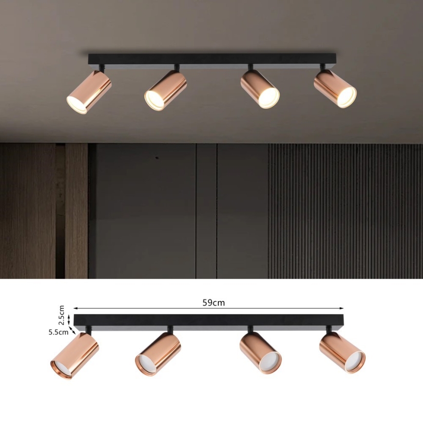Immax NEO 08303L - Taškinis šviestuvas PUNTO 4xGU10/9W/230V rožinio aukso