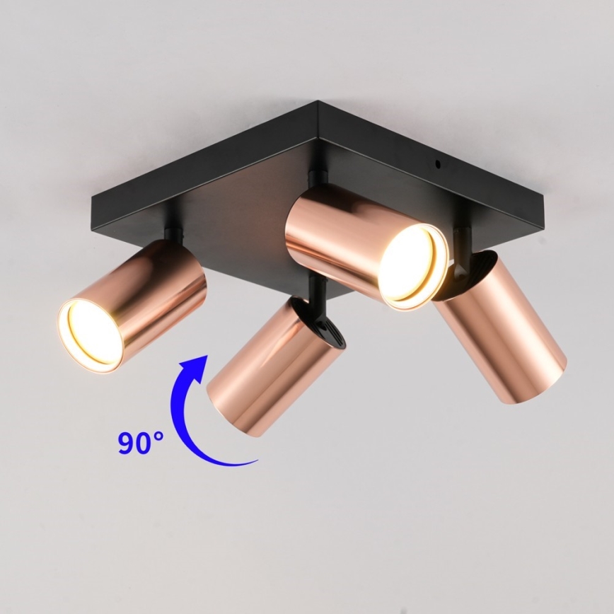 Immax NEO 08304L - Taškinis šviestuvas PUNTO 4xGU10/9W/230V rožinio aukso