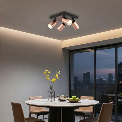 Immax NEO 08304L - Taškinis šviestuvas PUNTO 4xGU10/9W/230V rožinio aukso