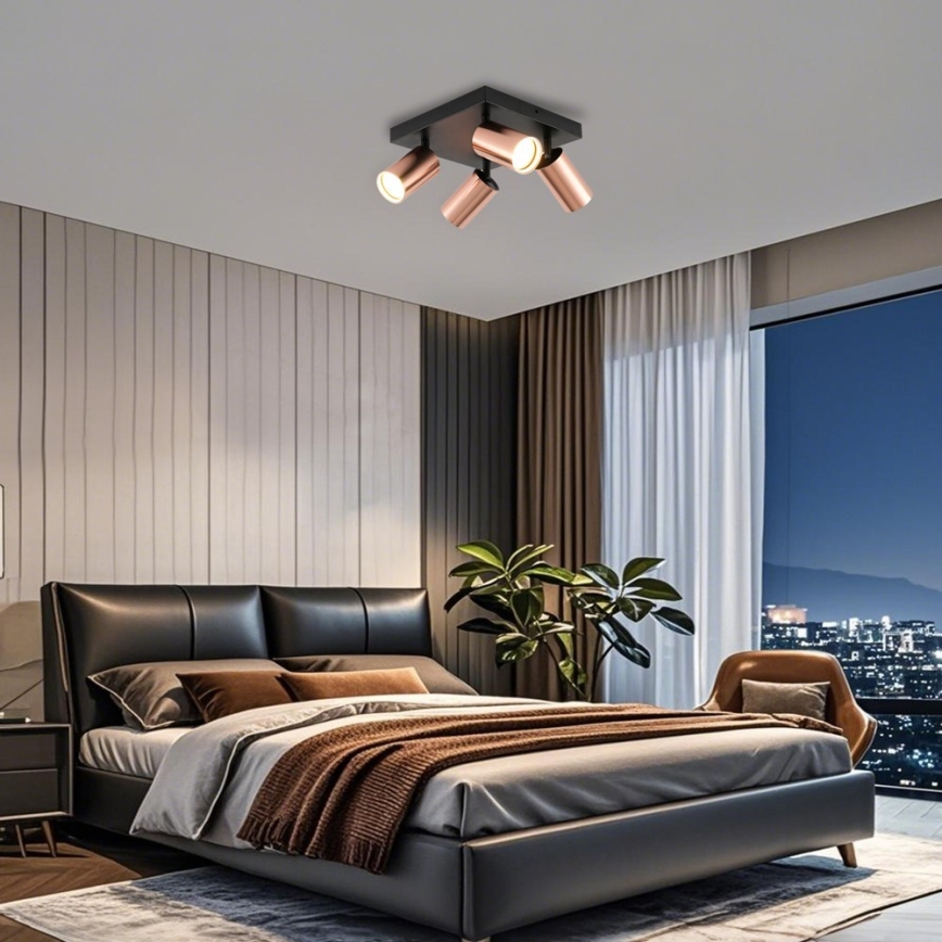Immax NEO 08304L - Taškinis šviestuvas PUNTO 4xGU10/9W/230V rožinio aukso