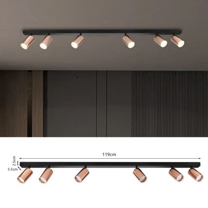 Immax NEO 08305L - Taškinis šviestuvas PUNTO 6xGU10/9W/230V rožinio aukso