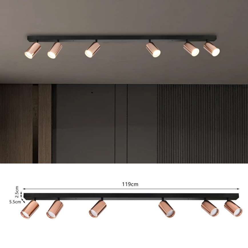 Immax NEO 08305L - Taškinis šviestuvas PUNTO 6xGU10/9W/230V rožinio aukso