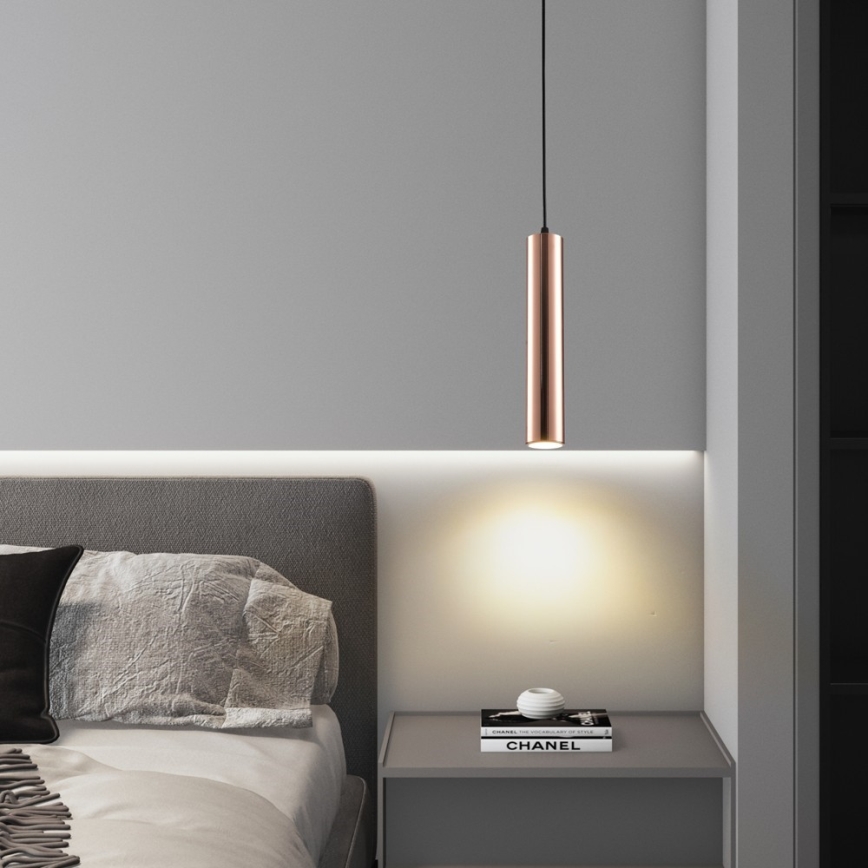 Immax NEO 08306L - Pakabinamas šviestuvas ant laido PUNTO 1xGU10/9W/230V rožinio aukso