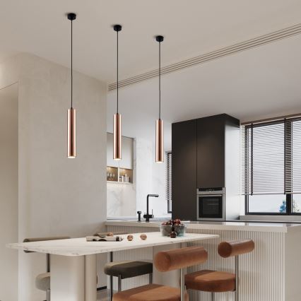 Immax NEO 08306L - Pakabinamas šviestuvas ant laido PUNTO 1xGU10/9W/230V rožinio aukso