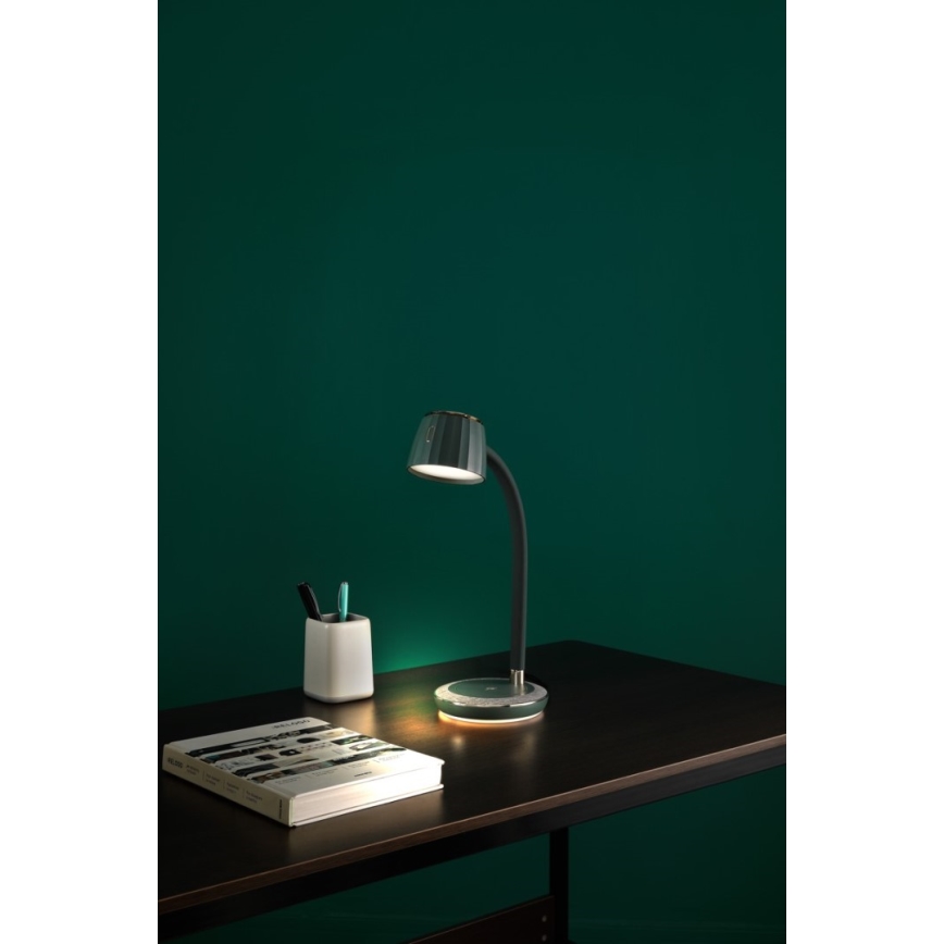 Immax NEO 08996L - Reguliuojama LED stalinė lempa su belaidžiu įkrovimu PERLA LED/1,5W + LED/6W/230V 3800-4300K