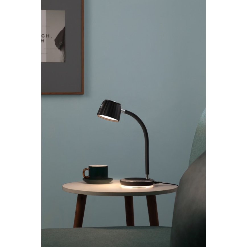 Immax NEO 08996L - Reguliuojama LED stalinė lempa su belaidžiu įkrovimu PERLA LED/1,5W + LED/6W/230V 3800-4300K