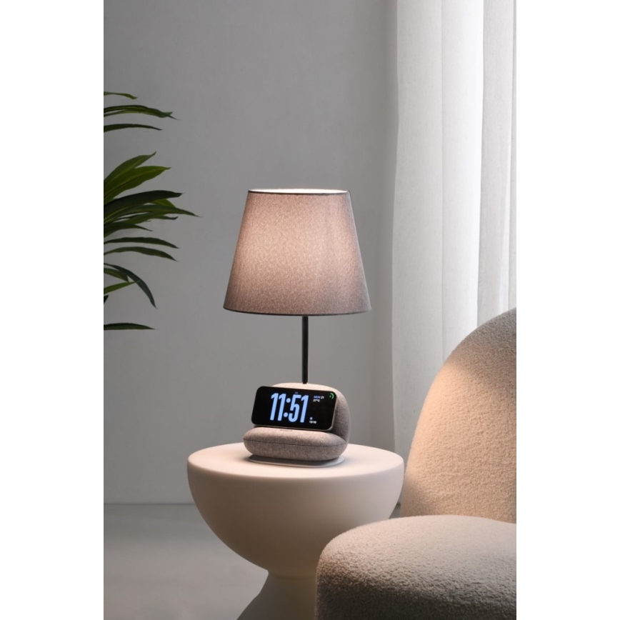 Immax NEO 09109L - reguliuojamo ryškumo LED stalinė lempa su Qi belaidžiu įkrovimu SOFA LED/6W/230V pilka